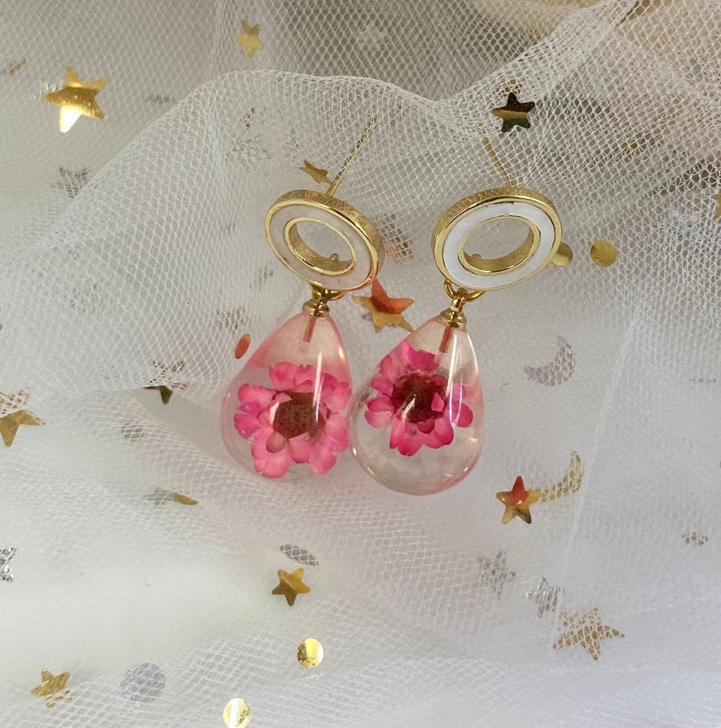 1 paire de fleurs séchées Boucles d'oreilles boule en verre pressé Fleur boucle d'oreille à clous pour bijoux 1 paire de fleurs séchées Boucles d'oreilles boule en verre pressé Fleur boucle d'oreille à clous pour bijoux